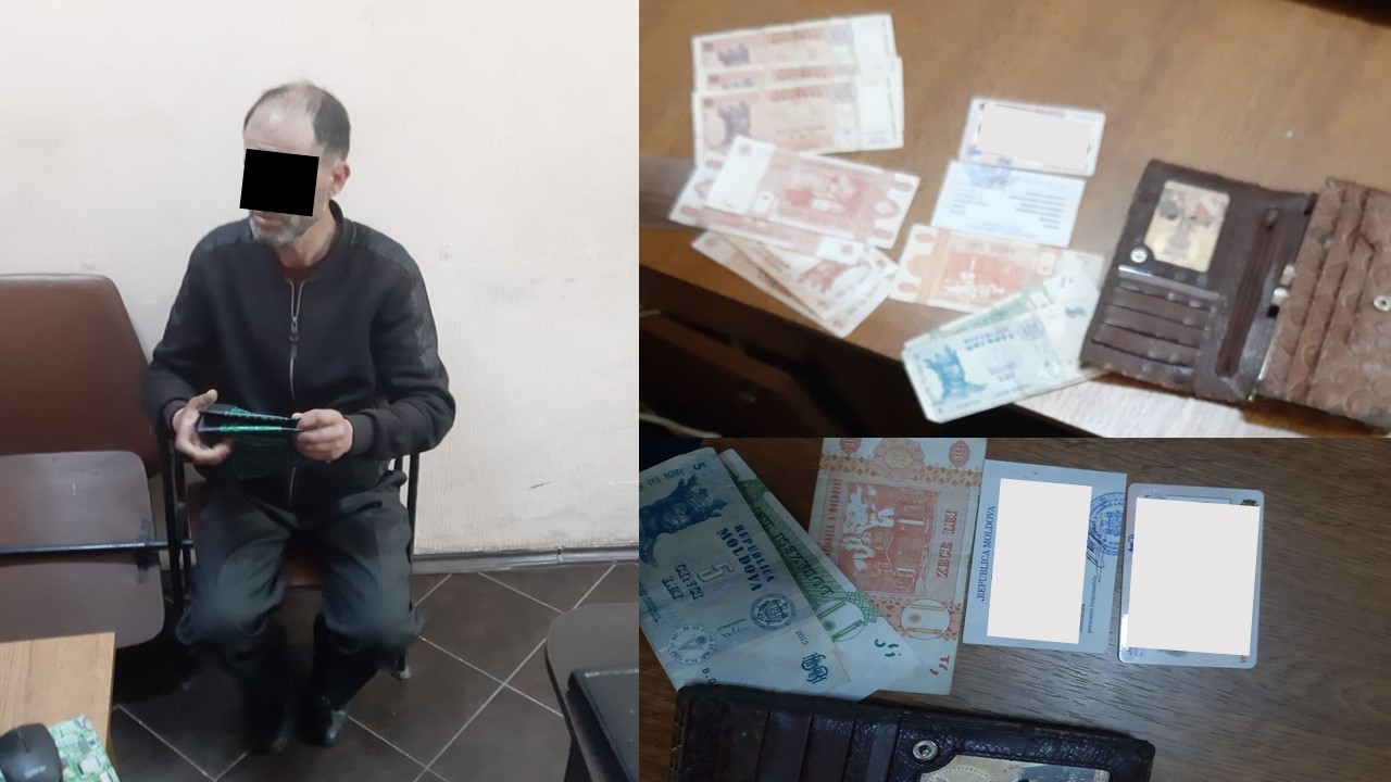 Bărbat din Bălți reținut de poliția capitalei pentru furtul unui portmoneu