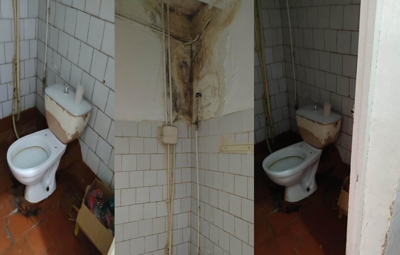 /FOTO/ Condiții dezastruase la Spitalul Clinic Bălți. O secție unde stau pacienții suspecți la coronavirus are pereții plini de mucegai