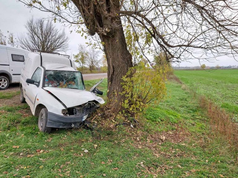 /FOTO/ Accident grav în raionul Sângerei. Un bărbat a ajuns cu mașina într-un copac