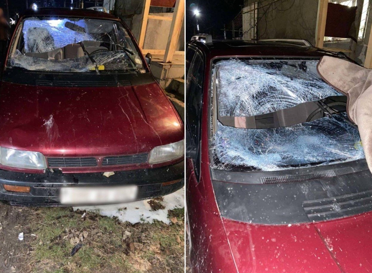 /FOTO/ Un șofer beat a tamponat o femeie și a fugit de la locul accidentului, la Edineț