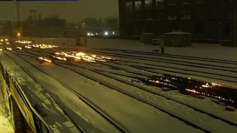 Șinele de tren din orașul Chicago au fost cuprinse de flăcări