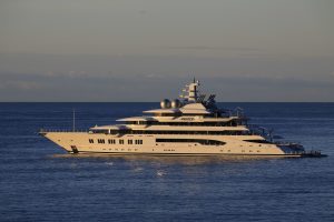 The 348.10ft Custom motor yacht 'Amadea' was built by Lurssen in Germany at their Rendsburg shipyard, she was delivered to her owner in 2017, Cote d'Azur, France - 03 May 2017