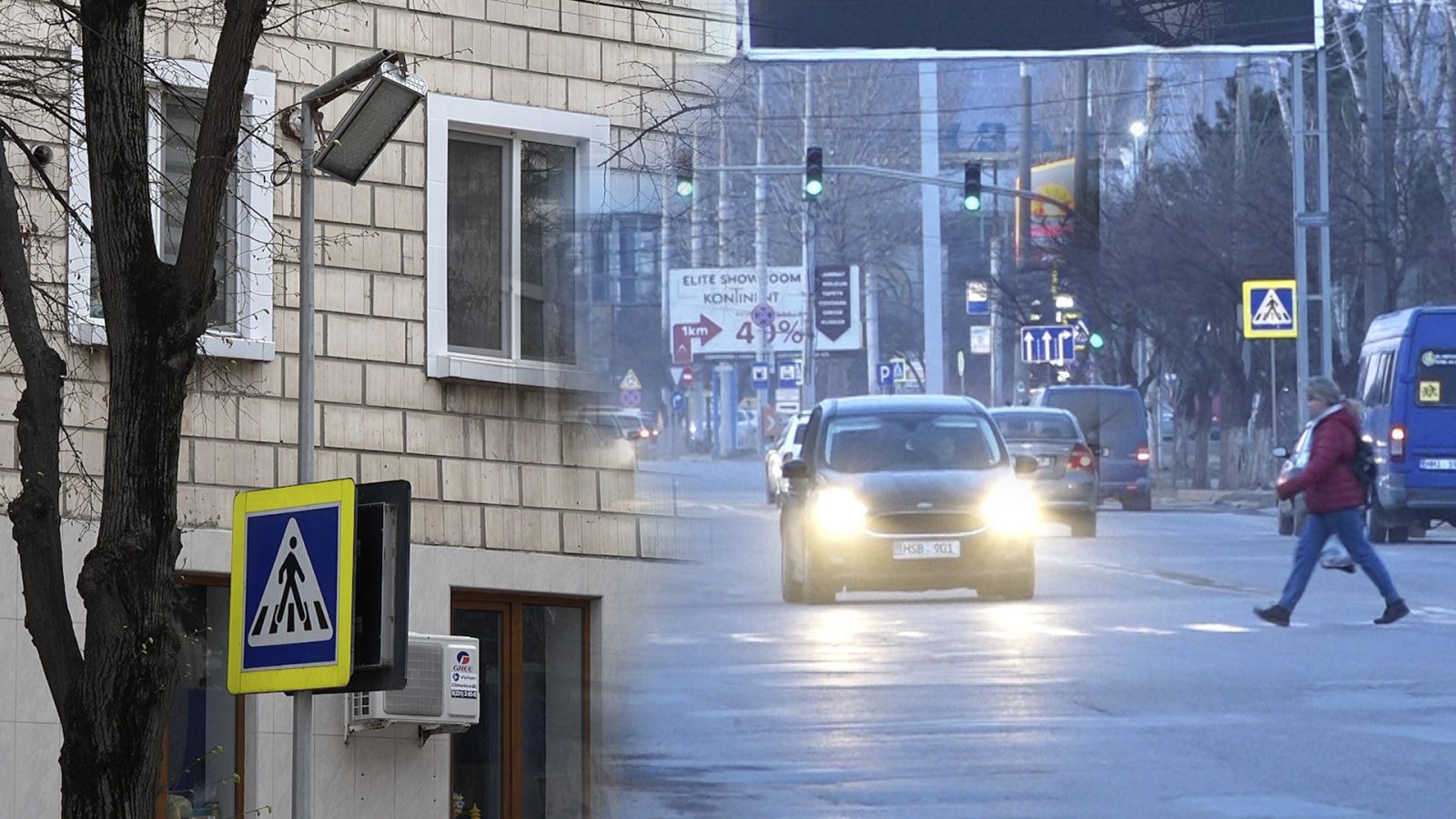 /ВИДЕО/ Около половины всех ДТП в Бельцах произошли на мало освещённых пешеходных переходах.