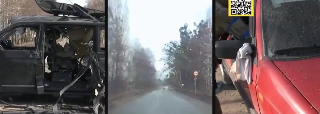/VIDEO/ 37 de cadavre ale civililor, găsite între două sate ucrainene. Erau lângă mașini cu inscripția „copii”
