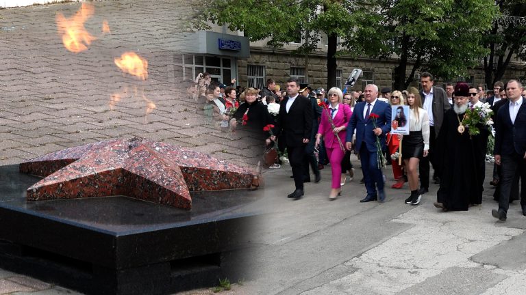 /VIDEO/ 77 de ani de la „Marea Victorie”. Parada dedicată zilei de 9 mai, la Bălți a început cu un „Hulub al Păcii”