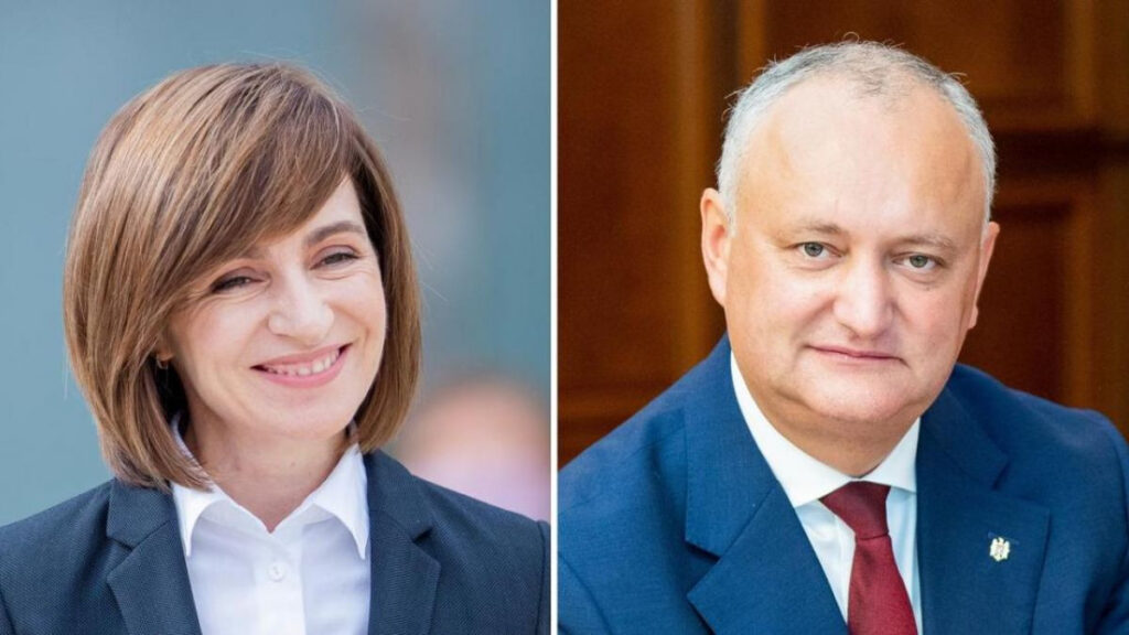 Grafic comparativ între cheltuielile pentru vizitele externe ale Maiei Sandu și Igor Dodon