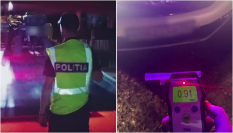 Patru șoferi prinși de polițiști conducând băuți la volan, mașinile fiind ridicate la parcarea specială.