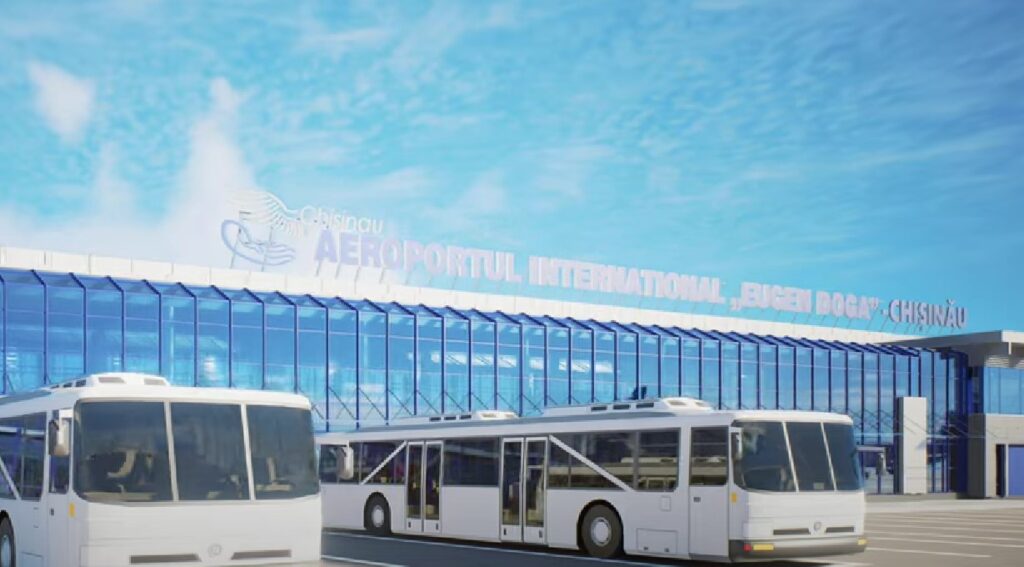 Randare 3D a viitorului terminal extins al Aeroportului Internațional Eugen Doga din Chișinău