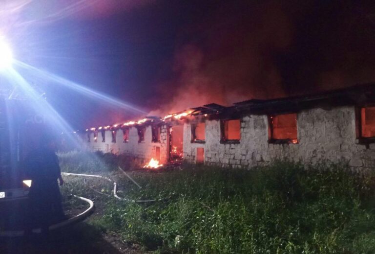 Pompieri salvează 300 de animale dintr-un incendiu izbucnit în raionul Rîșcani