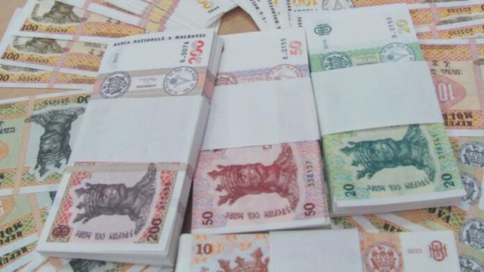 Drapelul Republicii Moldova și grafice care simbolizează încasările record de 1,17 miliarde lei la Bugetul de stat