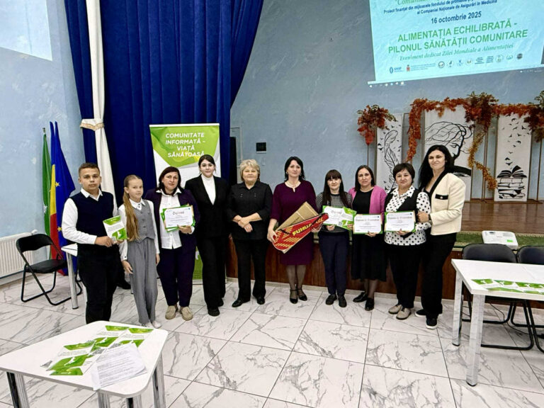 Elevii și profesorii din Fălești participă la un eveniment despre alimentația echilibrată, organizat de AO APA și CNAM.