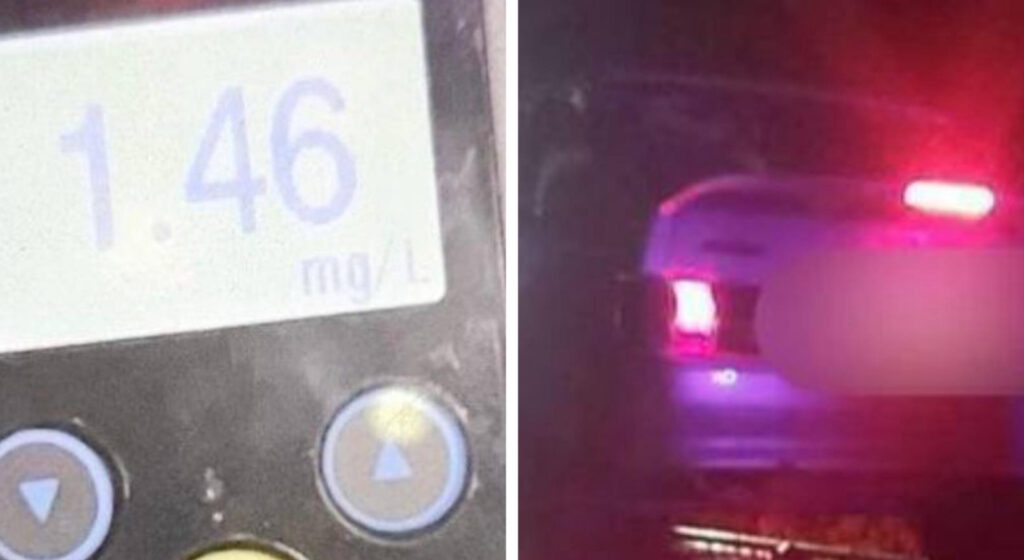 Echipaj mixt de carabinieri și polițiști din nordul Moldovei oprește un șofer beat în trafic, pentru verificare cu aparatul Drager.