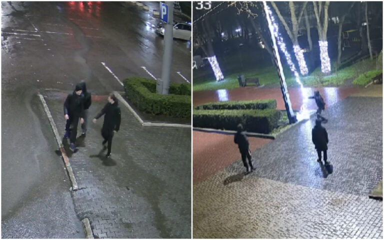 Поврежденная новогодняя иллюминация в центральном парке Бэлць после акта вандализма