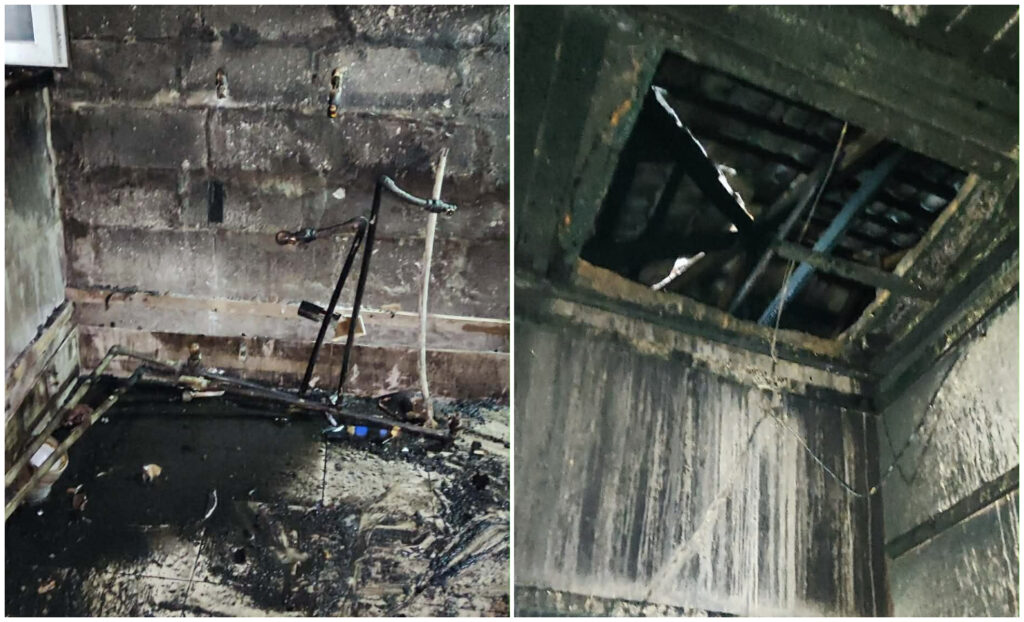 Casă grav avariată în urma unui incendiu produs la Mărăndeni.